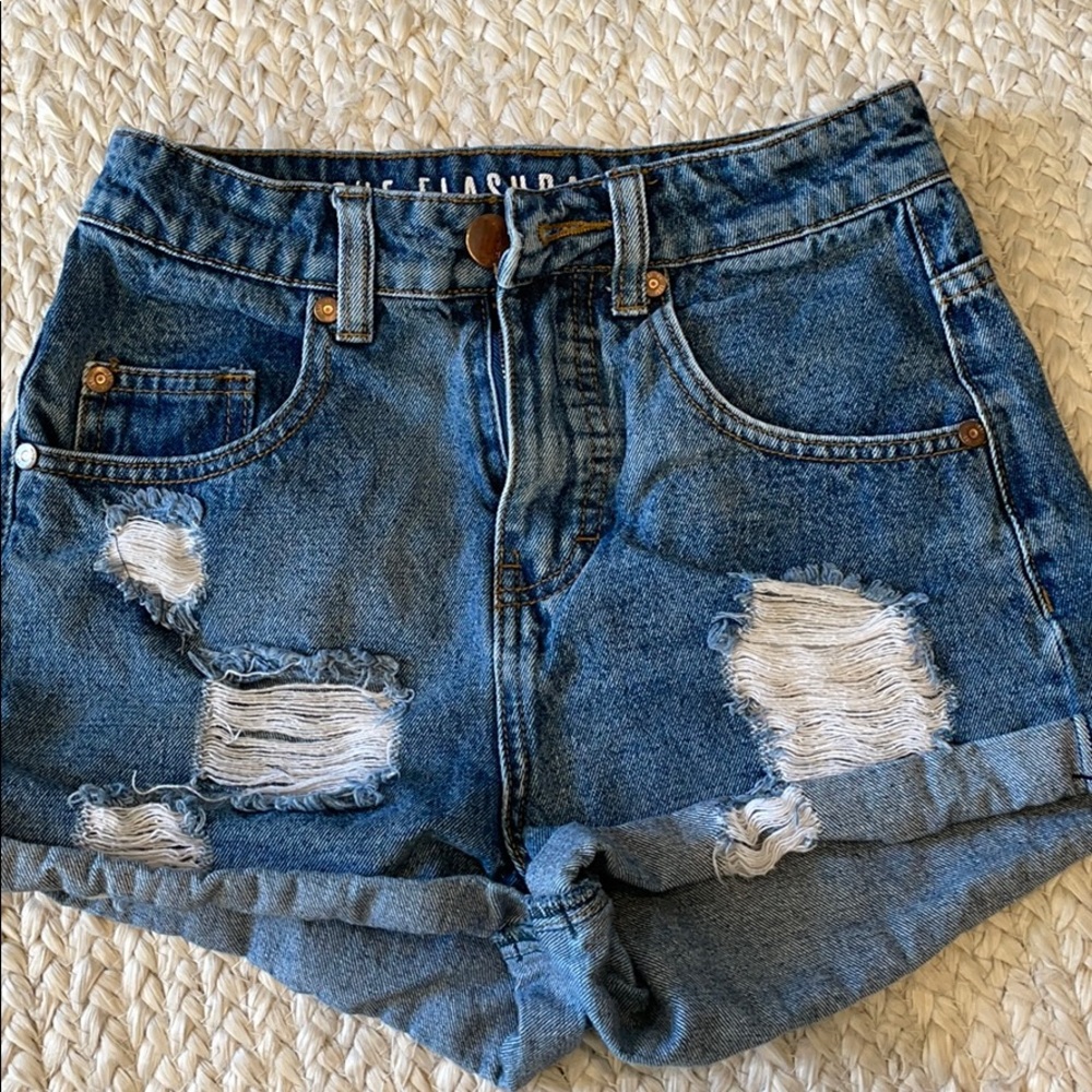 Denim high rise shorts